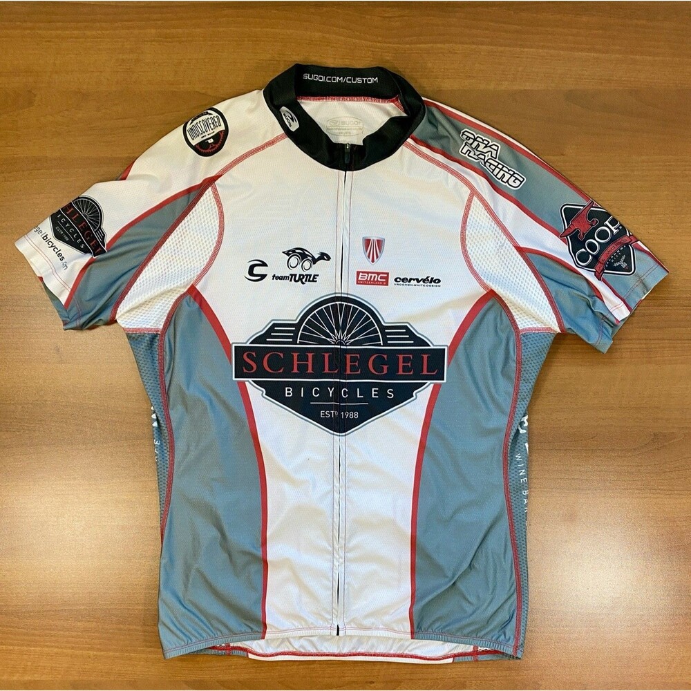 Sugoi Men’s 2XL Cycling Jersey Schlegel Bycicles Full Zip Performance OKC